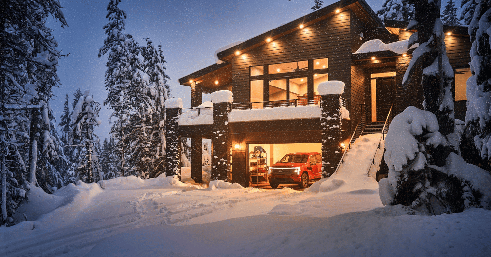 Why Ford Wants You to Brush Snow Off Your Entire EV Before Driving - F-150 Lightning powering house